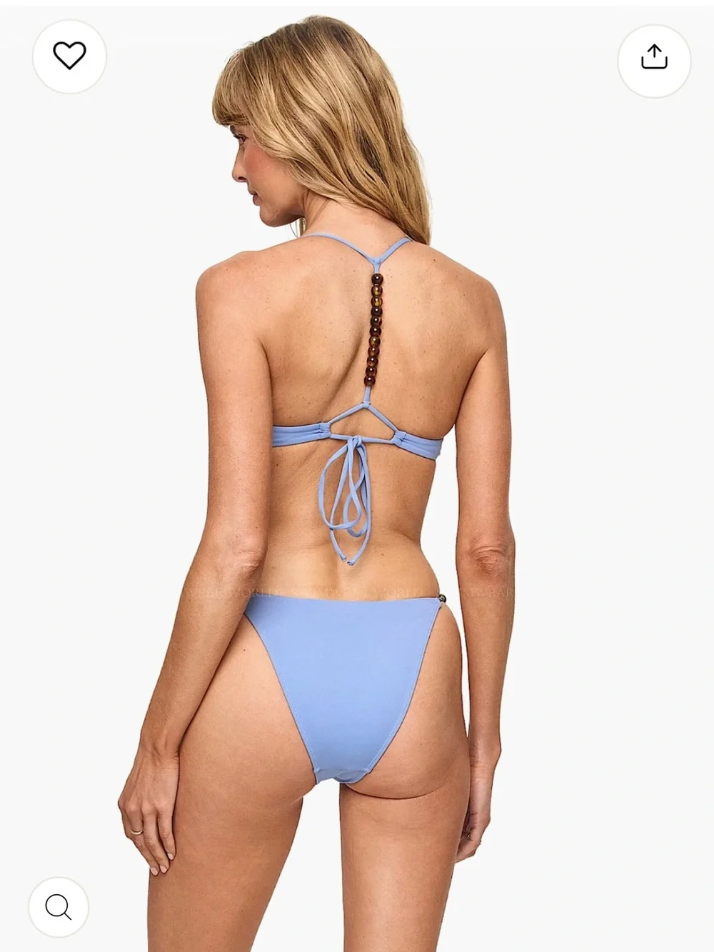 l*space Periwinkle Triangle Bikini Top with Bead Accents - XS - NWT New with Tag